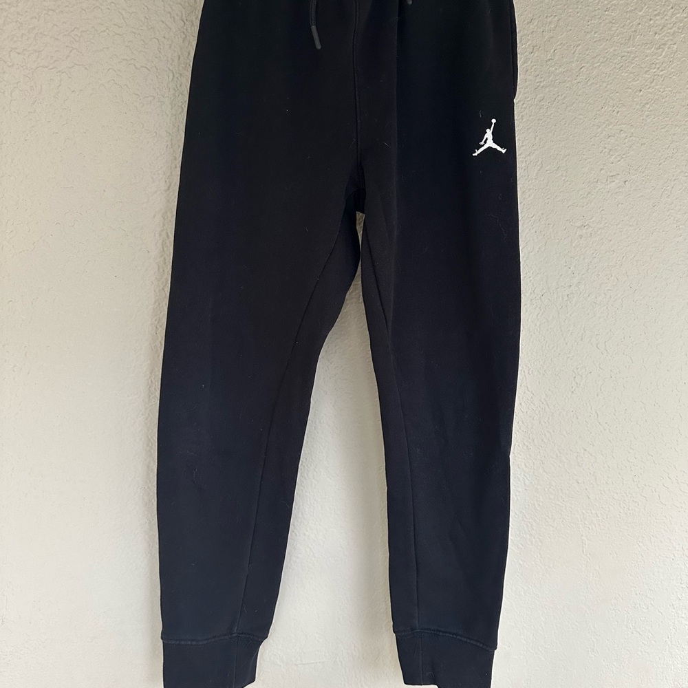 Jordan Kids Black Sweatpants with White Logo
